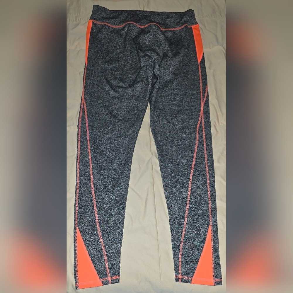 Avia Charcoal Leggings with Coral Stitching XL